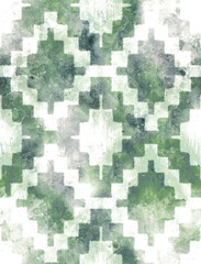 Diamond Geometric Watercolour Wash Contemporary Painting with Paper Texture. Seamless Repeat Pattern Swatch Tile. Seamless Ikat Pattern