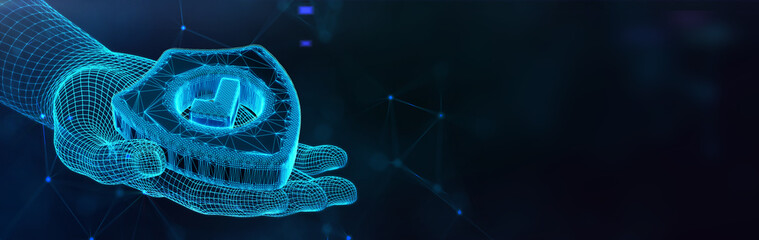 Cyber security data protection business technology privacy concept.  3d illustration