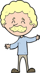 cartoon happy man with mustache