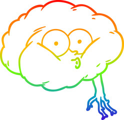 rainbow gradient line drawing cartoon impressed brain