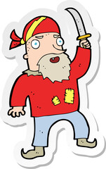sticker of a cartoon pirate