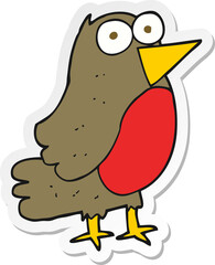 sticker of a cartoon robin