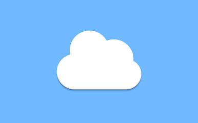 Cloud graphic shapes. Data design element. Vector cloudy bubble set isolated on blue background