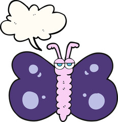 speech bubble cartoon butterfly