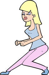 cartoon crazy dancing girl