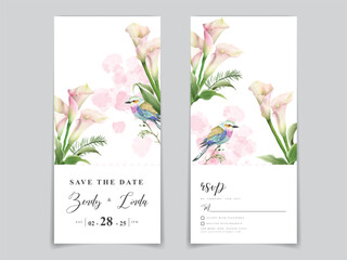 aesthetic wedding invitation card floral watercolor