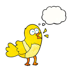 thought bubble textured cartoon bird