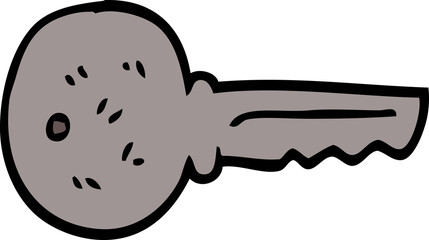 cartoon doodle metal key