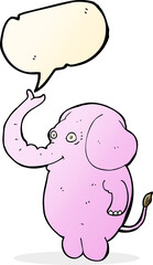 cartoon funny elephant with speech bubble