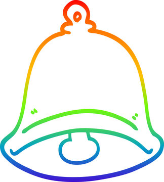 recommend clip art: rainbow gradient line drawing cartoon ringing bell