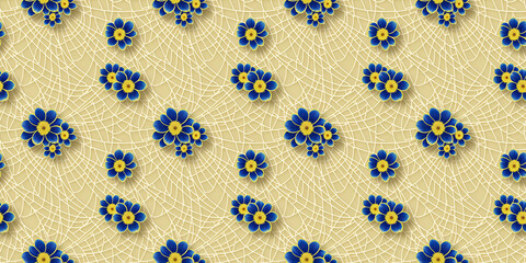 Wallpaper with seamless texture flowers