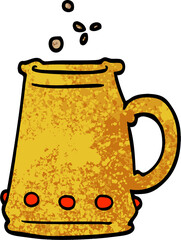 grunge textured illustration cartoon jem encrusted cup