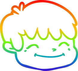 rainbow gradient line drawing cartoon male face