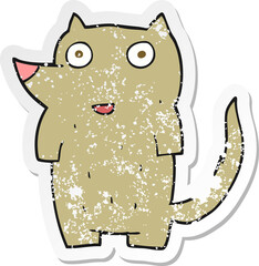 retro distressed sticker of a cartoon dog