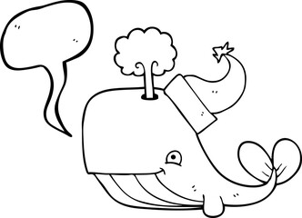 speech bubble cartoon whale wearing christmas hat