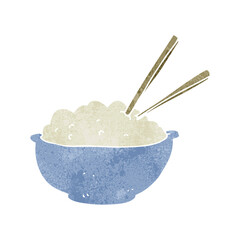 retro cartoon bowl of rice