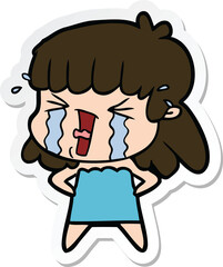 sticker of a cartoon woman