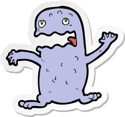 sticker of a cartoon funny frog