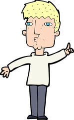 cartoon man raising point