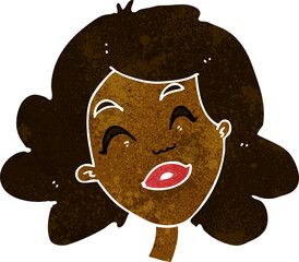 cartoon happy female face