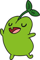 cartoon kawaii cute sprouting bean