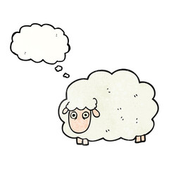 thought bubble textured cartoon farting sheep