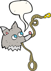 speech bubble cartoon dog with leash