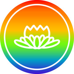 lotus flower circular in rainbow spectrum