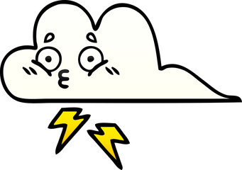 gradient shaded cartoon thunder cloud