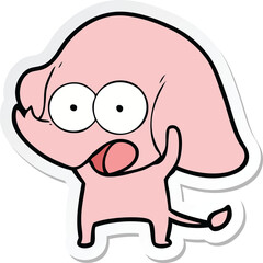 sticker of a cute cartoon elephant