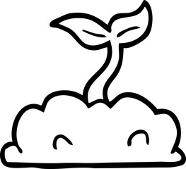 cartoon growing seedling