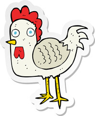sticker of a cartoon chicken