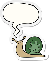 cartoon snail and speech bubble sticker