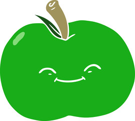 flat color style cartoon apple