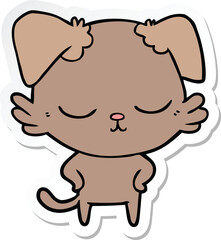 sticker of a cute cartoon dog