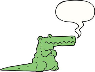 cartoon crocodile and speech bubble