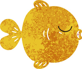 quirky retro illustration style cartoon fish
