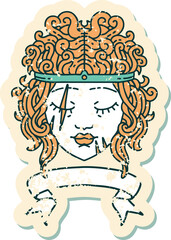 human barbarian character with banner illustration