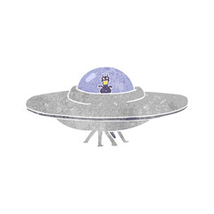 retro cartoon UFO