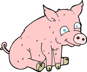 cartoon happy pig