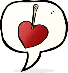 cartoon heart cherry with speech bubble