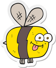 sticker of a cartoon bee