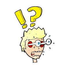 cartoon startled boy