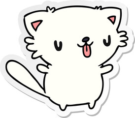 sticker cartoon of cute kawaii cat