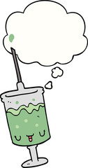 cartoon syringe and thought bubble