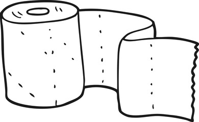 black and white cartoon toilet roll