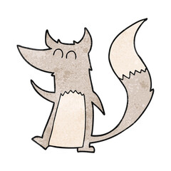 textured cartoon little wolf