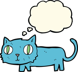 cartoon cat with thought bubble