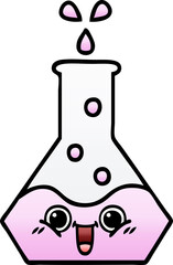 gradient shaded cartoon science beaker