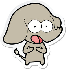 sticker of a cute cartoon elephant